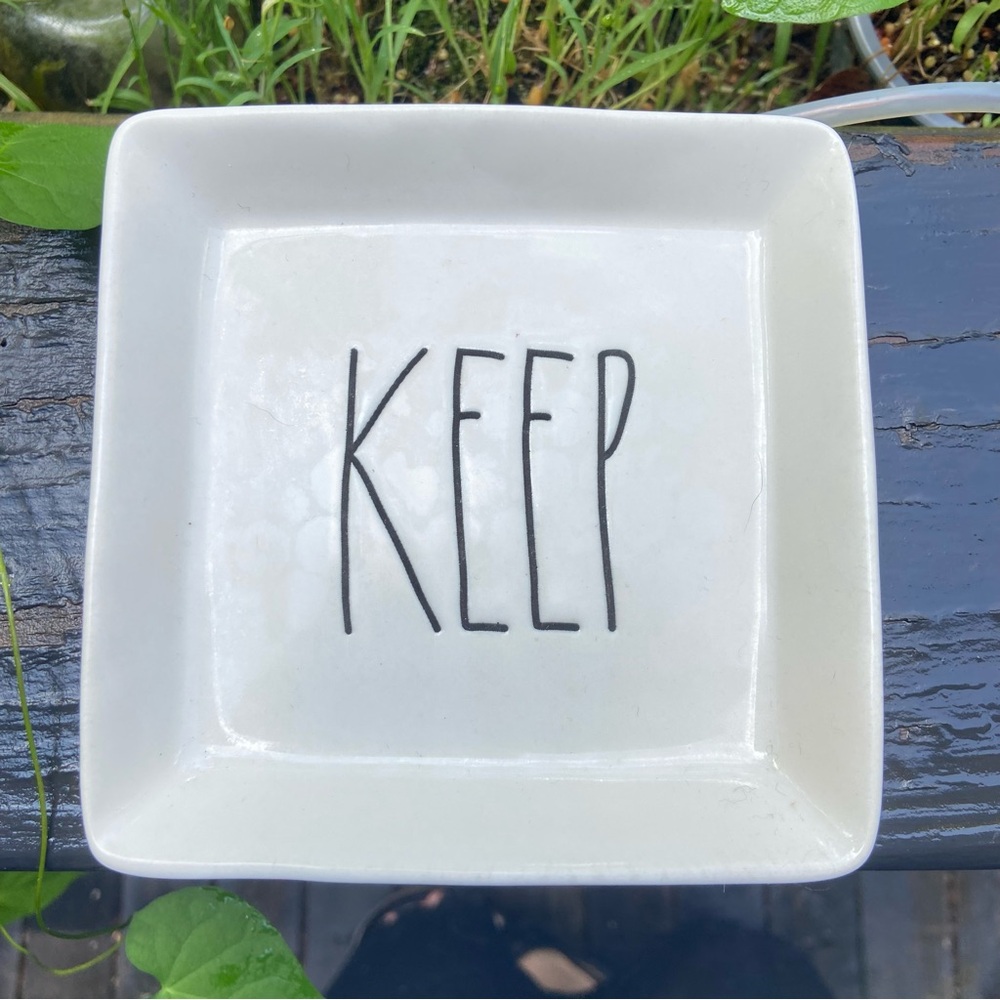 Rae Dunn White Ceramic 'KEEP' Dish